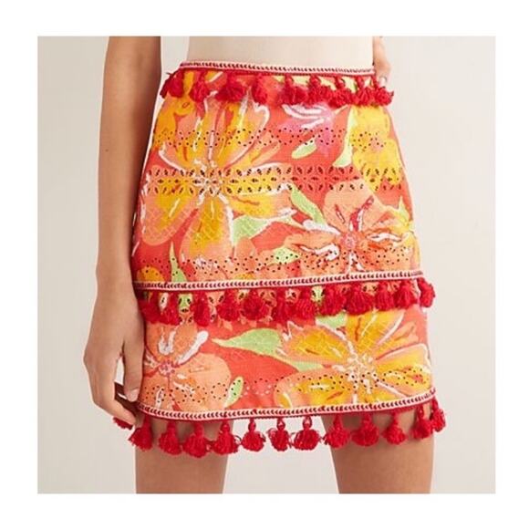 Anthropologie Verb Electra Eyelet Mini Skirt - Picture 1 of 8